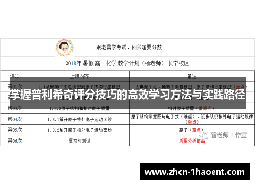 掌握普利希奇评分技巧的高效学习方法与实践路径