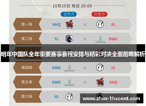 明年中国队全年重要赛事赛程安排与精彩对决全面前瞻解析
